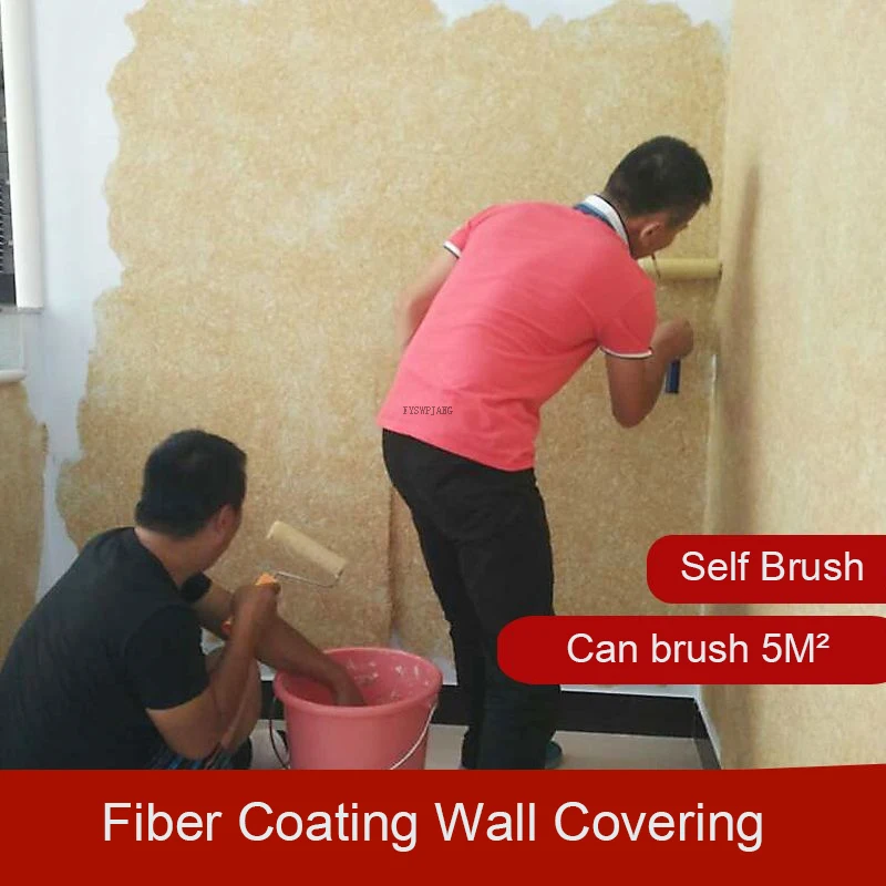 Revestimento de Parede de Fibra Decoração de Casa Revestimento de Tinta Tratamento de Parede Roupas de Parede Proteção Ambiental Ecológica Fundo de tv Lama de Parede Papel de Parede Líquido Adesivo de Parede