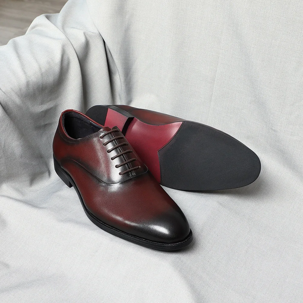 chinese dress ladies Paul Parkman Men's Ghillie Lacing Side Handsewn Dress Shoes - Burgundy Leather Upper and Leather Sole (ID#022-BUR)
