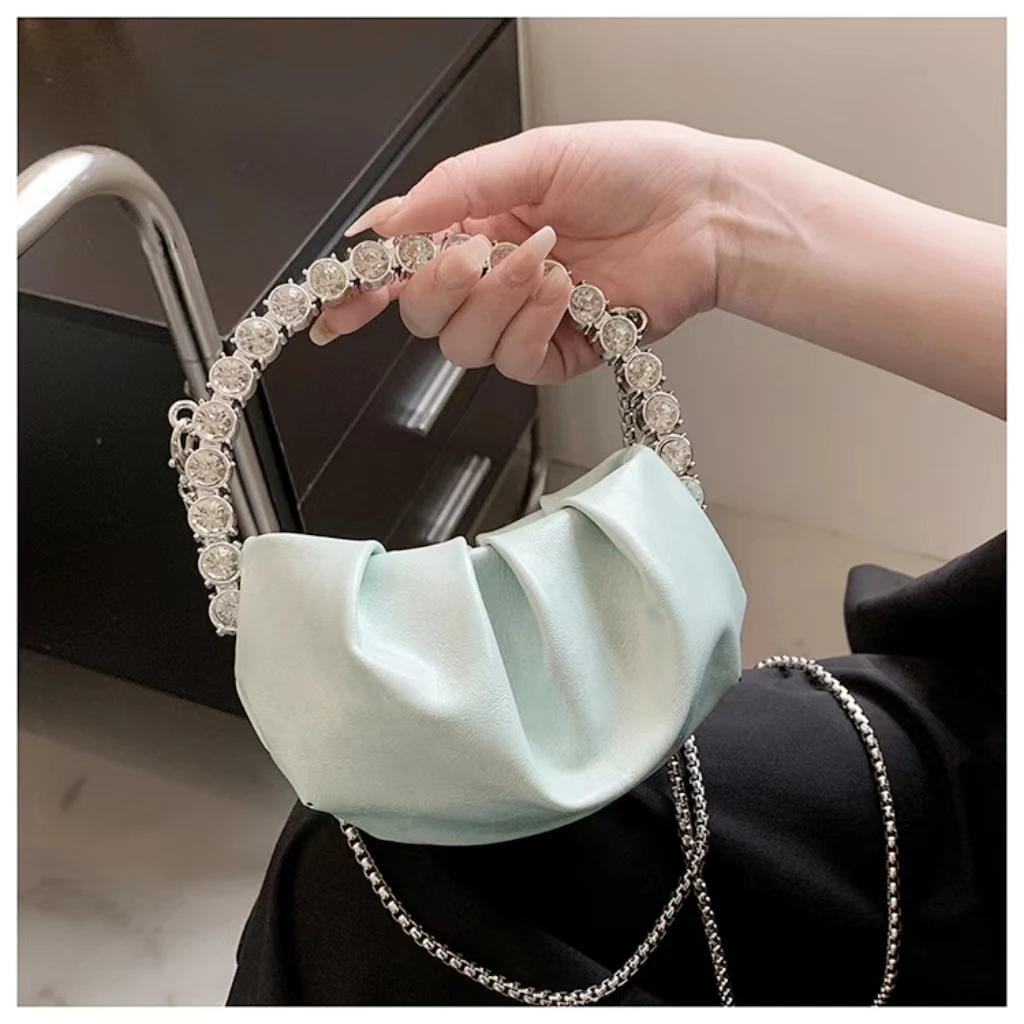 New Trend Rhinestone Purse Luxury Designer Handbags Shiny Crystal Purses and Handbag Luxury Designer Rhinestones Clutch Purse B