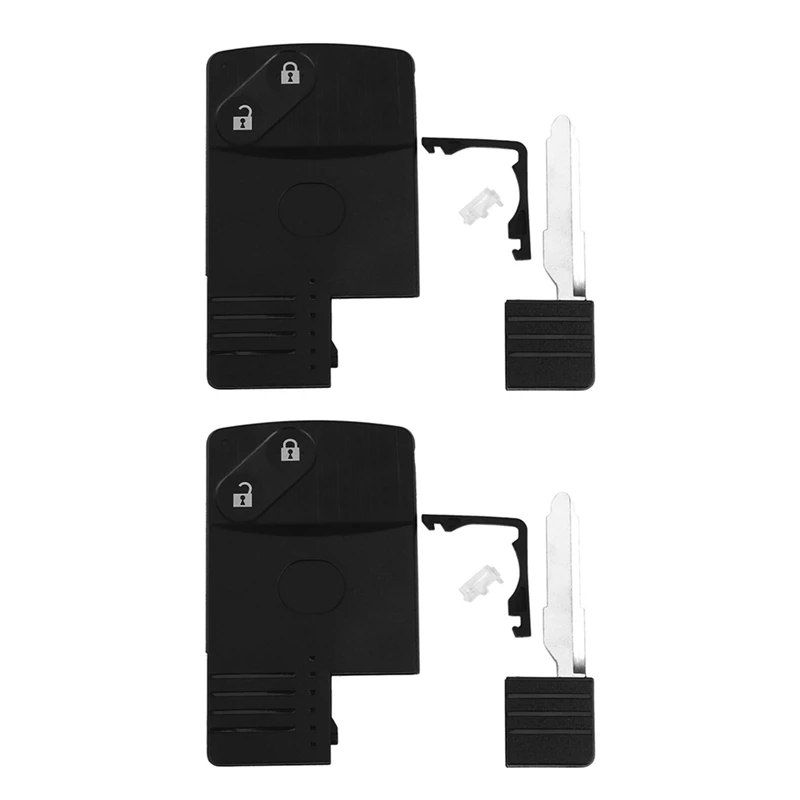 

2X 2 Button Smart Card Remote Key Shell Case For Mazda 5 6 CX-7 CX-9 RX8 Miata