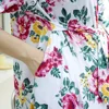 Women's Robe and Swaddle Blanket Set For Mom and Baby Maternity Pajamas Robe Sleepwear Baby Swaddle Set 5