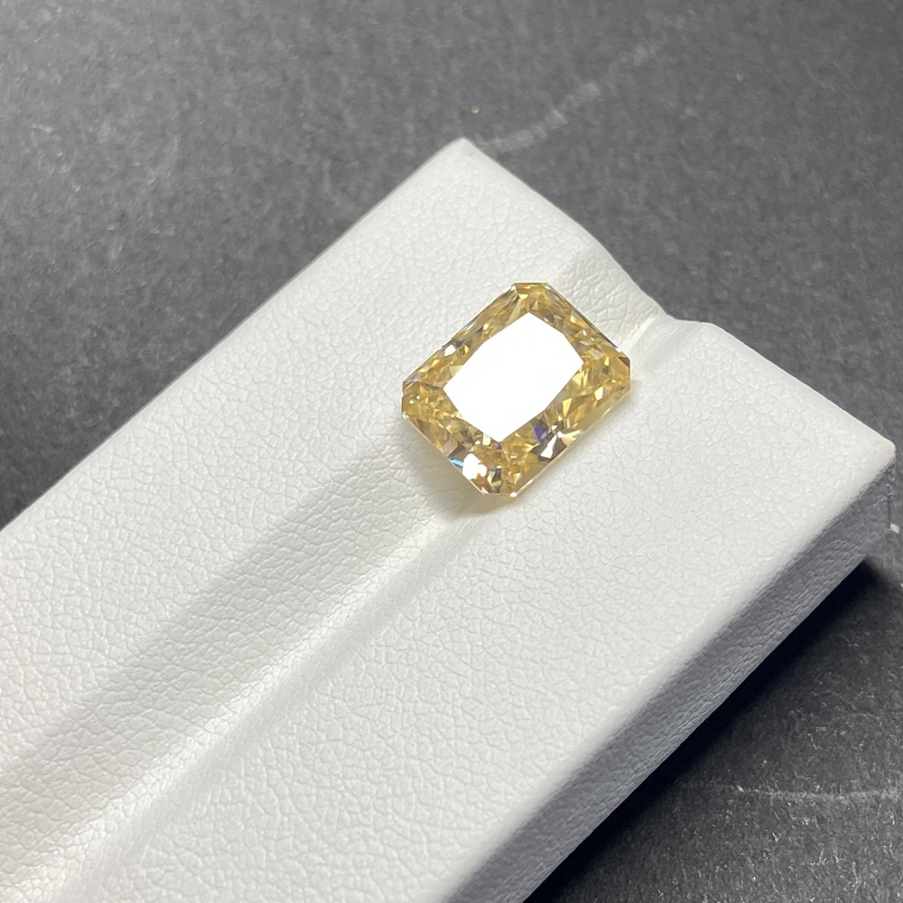 Yellow square Radient 3x5mm~10x14mm 1.0ct Small Sizes StoneCut Moissanite GRA Lab Diamond For Jewelry Making
