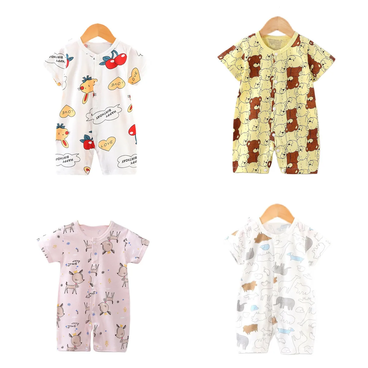 New Baby Newborn Romper Short-Sleeved Thin Romper baby wrapping clothes Jumpsuit baby girl romper 3