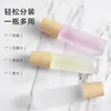 200pcs High Quality 5ml 10ml clear Roller Ball Matte Glass Roll on Bottle with Wood Bamboo Lid 4