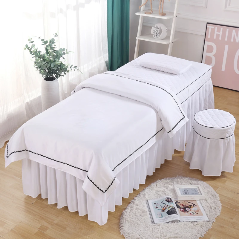 4pcs High Quality Beauty Salon Bedding Sets Massage Spa Thick Bed