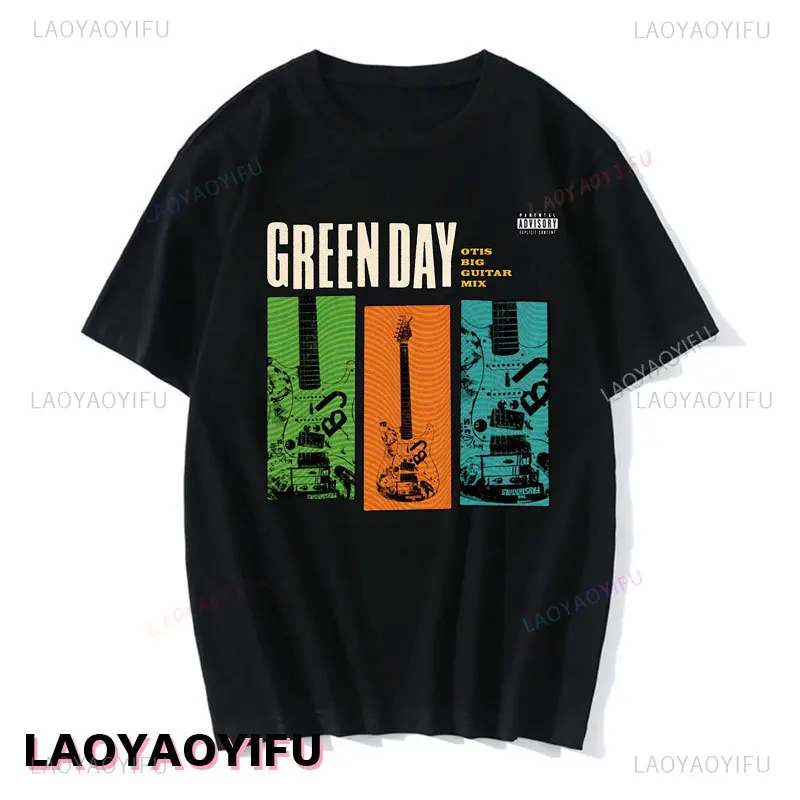 

Tie Print Punk Rock Band DJ Short Sleeve Tshirt Men and Women Fashion Summer Green-Day Hip-hop Funny Short Sleeve Cotton Tops