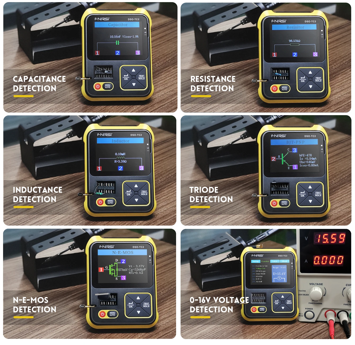 Портативный Цифровой Осциллограф FNIRSI DSO-TC2 Измеритель ESR+LCR Метр ...