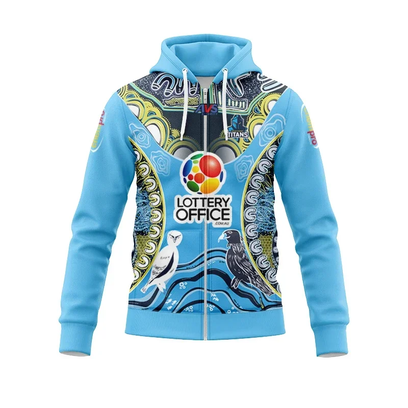 

2024 GOLD COAST TITANS MENS INDIGENOUS RUGBY zipper JERSEY size S--5XL ( Print name and number )