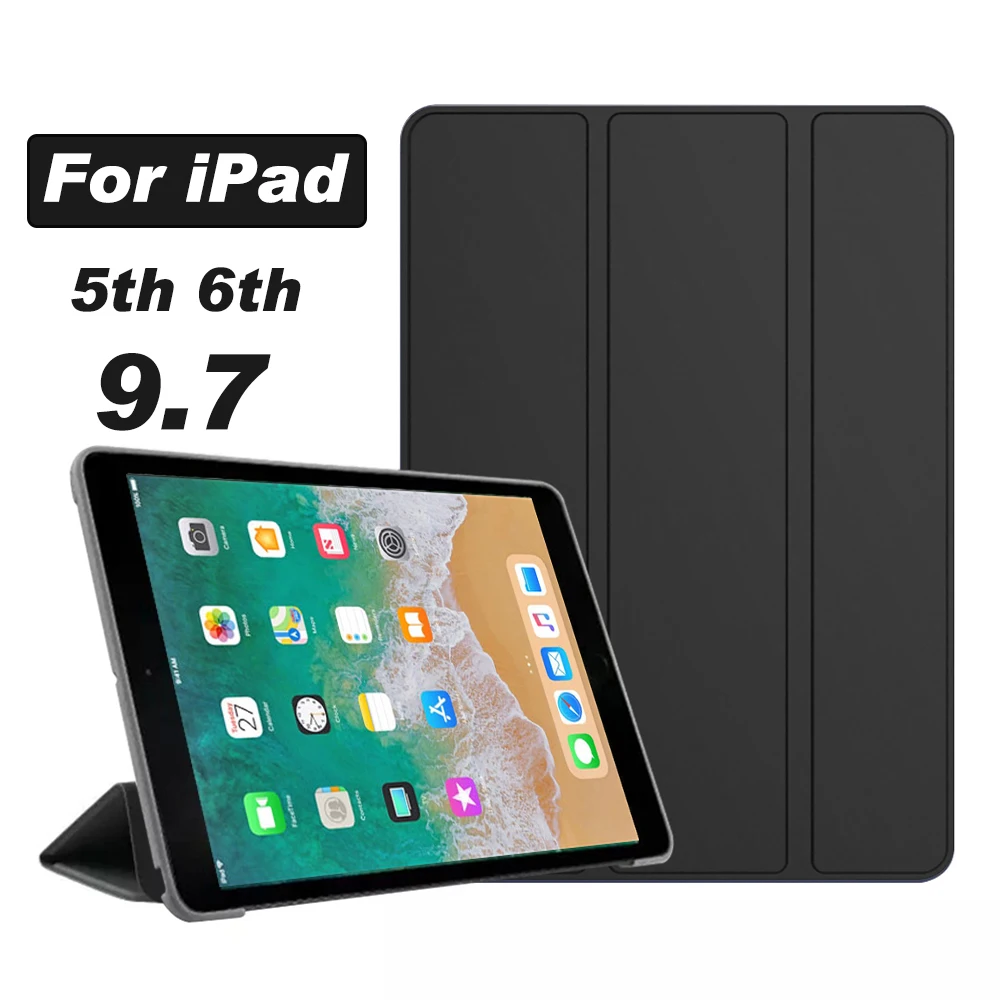 Tablet Case For iPad 9.7 2018 2017 A1893 A1954 A1822 fundas PU Ultra Slim wake Smart Cover Case for iPad 5 6 5th 6th Generation