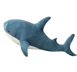 Soft 30cm Shark Plush Pillow - High-Quality Sea Animal Toy for Kids' Birthday Gifts and Party Decor (Blue 30cm)