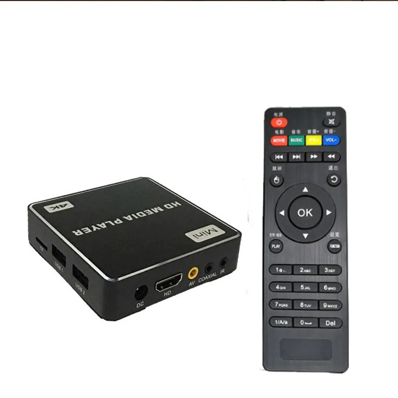 New Mini Blu-ray 4K HD Player Supports Splicing Screen TV Projector U Disk HDD PPT Advertise AD Autoplay Loop Playback Media Box images - 6