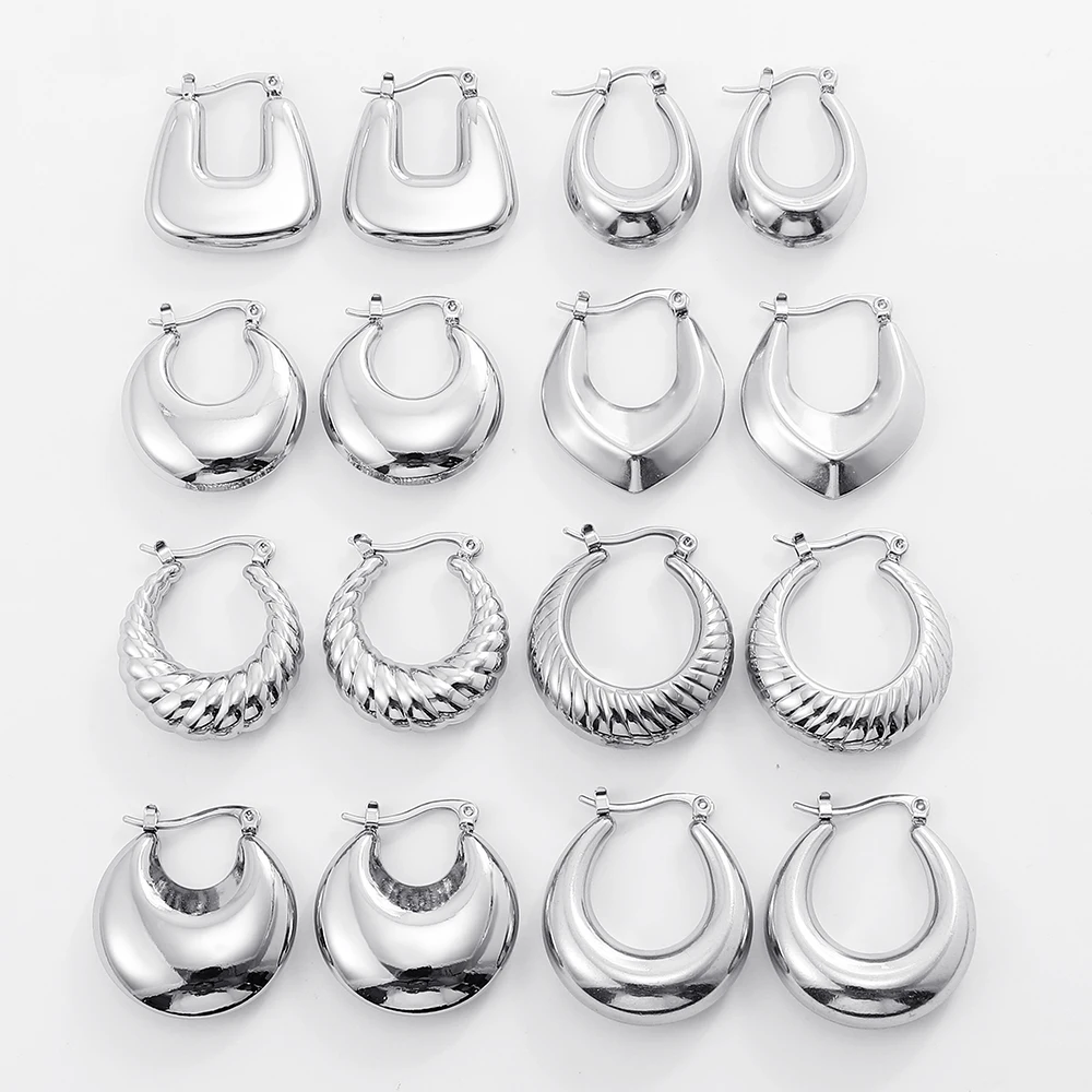 Gold Plated Chunky Hoop Earrings for Women