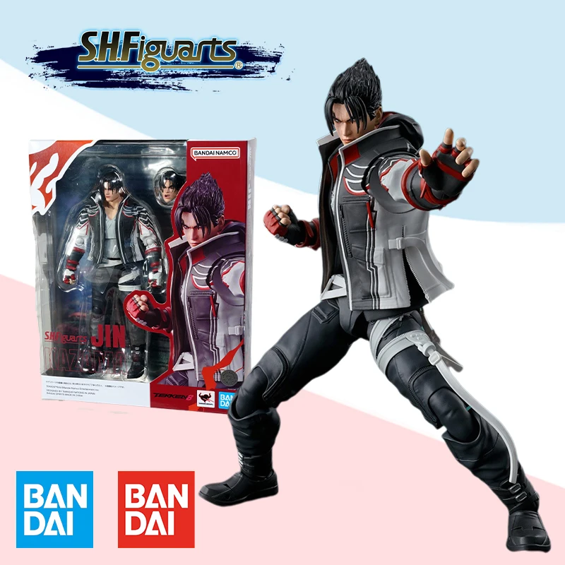 Оригинальная коробка Bandai S.H. Фигурarts SHF Tekken 8 Jin Kazama полнофункциональная Аниме ПВХ модель комплект готовая игрушка подарок для детей