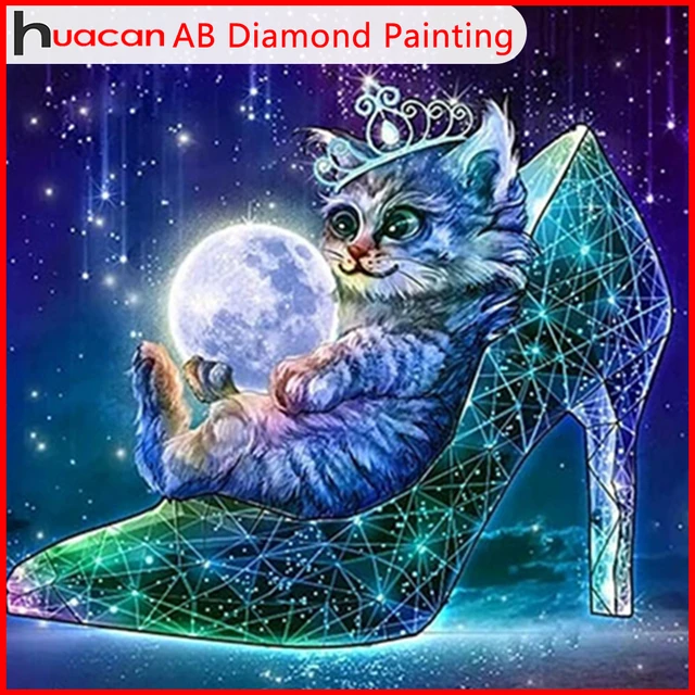 HUACAN Diamond Painting Animal Full Drill Embroidery Cat Picture Of  Rhinestones Mosaic Butterfly Needlework Home Decor - AliExpress