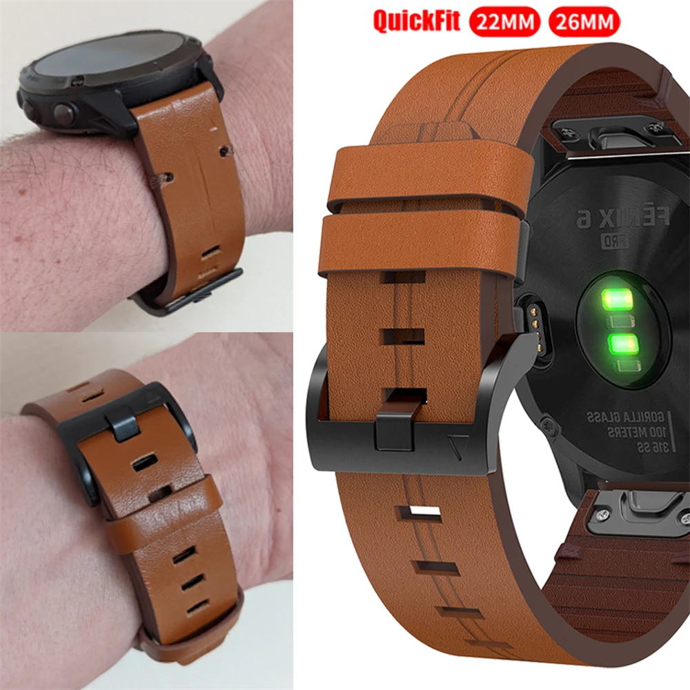 Genuine Leather QuickFit Watchband - 22/26mm Premium Strap