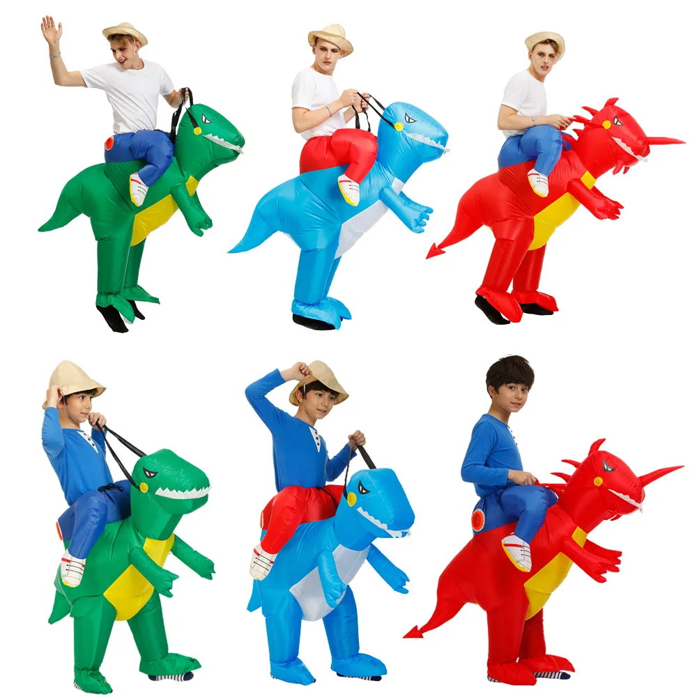 

Adult Children Dinosaur Inflatable Garment Halloween Cosplay Costume Parent-Child Family Suit Clothes Animal Inflatable Suit