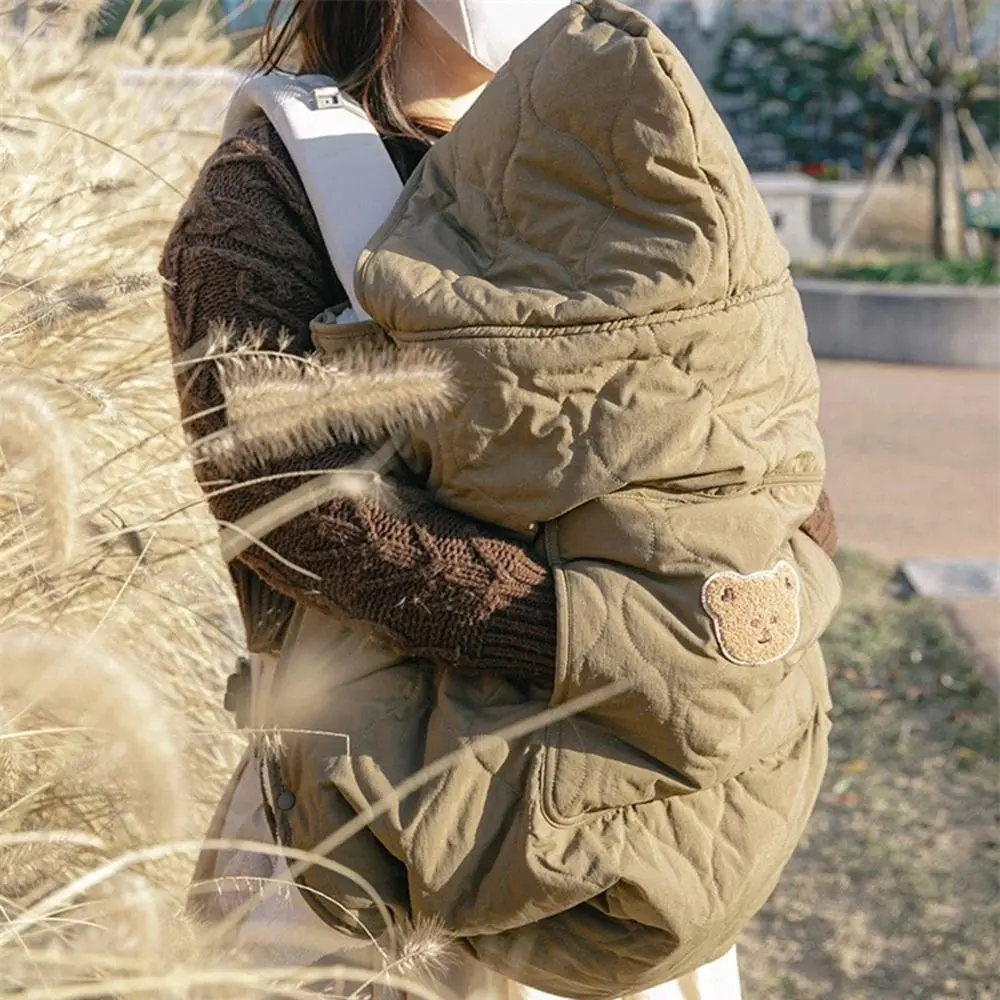 Cartoon Bear Baby Stroller Blanket Windproof Adjustable Waist Toddler Trolley Cover Soft Waterproof Infant Hooded Cloak Travel