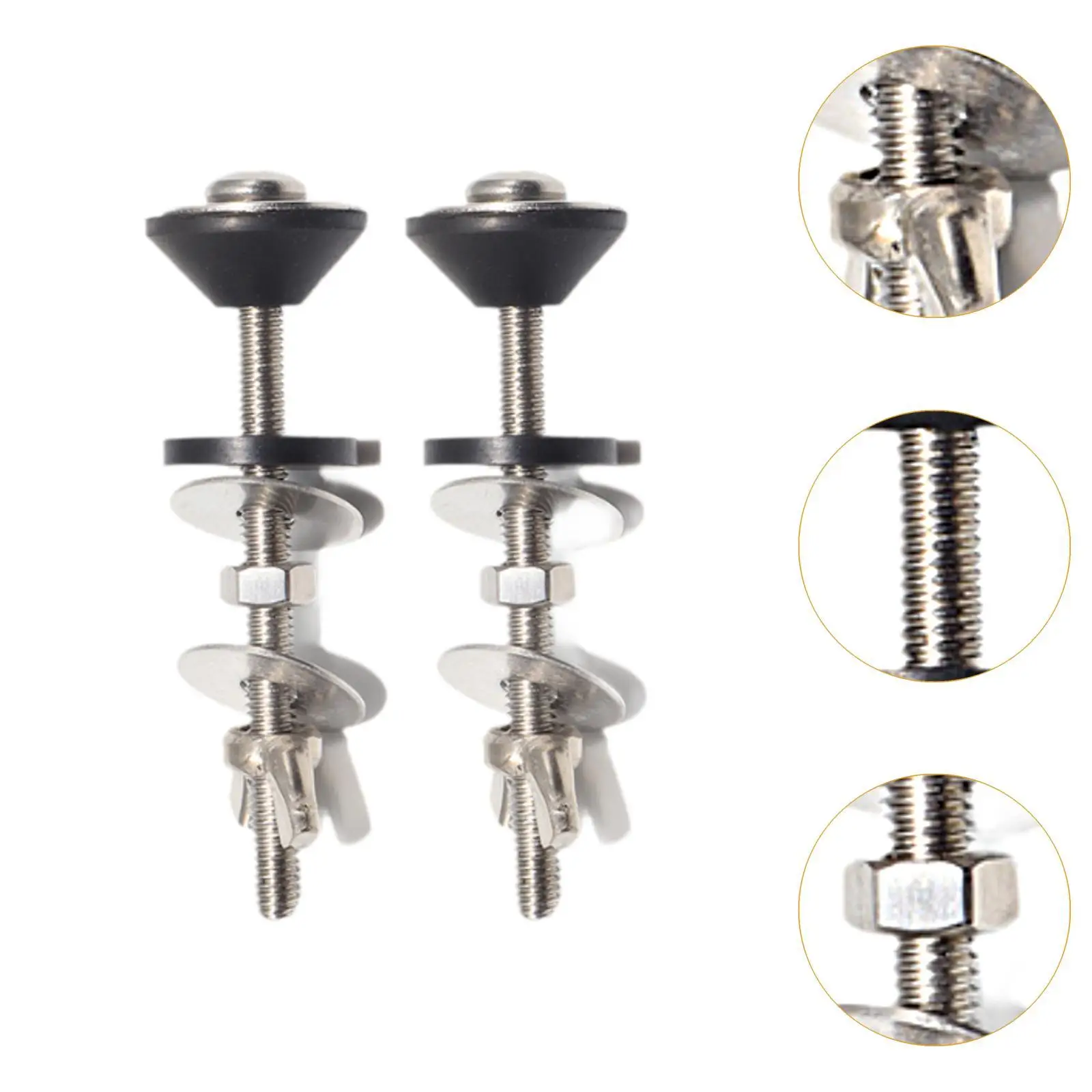 2x Toilet Tank Bolts Screw Replaces Fitting Toilet Inside Rubber Gaskets