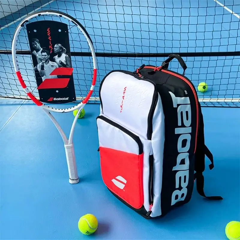 Original Babolat PURE STRIKE 4th Gen Tennis Backpack Large Capacity Tennis Padel Racquet Sport Bags Holds Up To 3 Racket 6