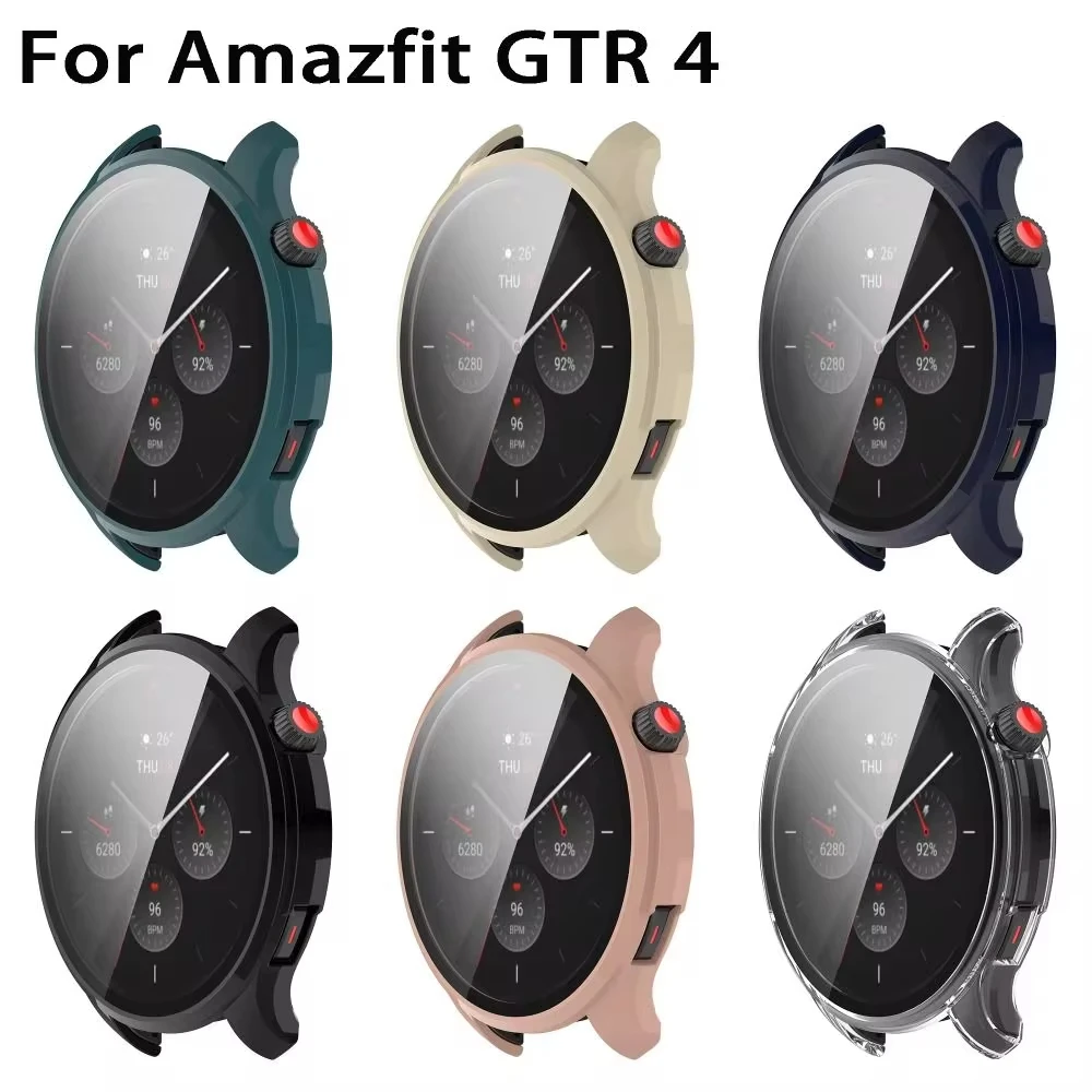 حافظة واقية لـ Amazfit GTR 4 حافظات من الزجاج المق...