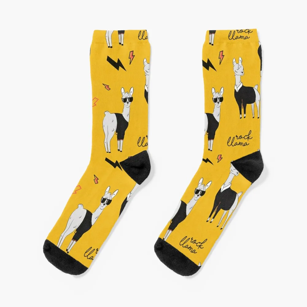 

Rock llama Socks Rugby funny gift sports stockings hip hop Socks Men Women's