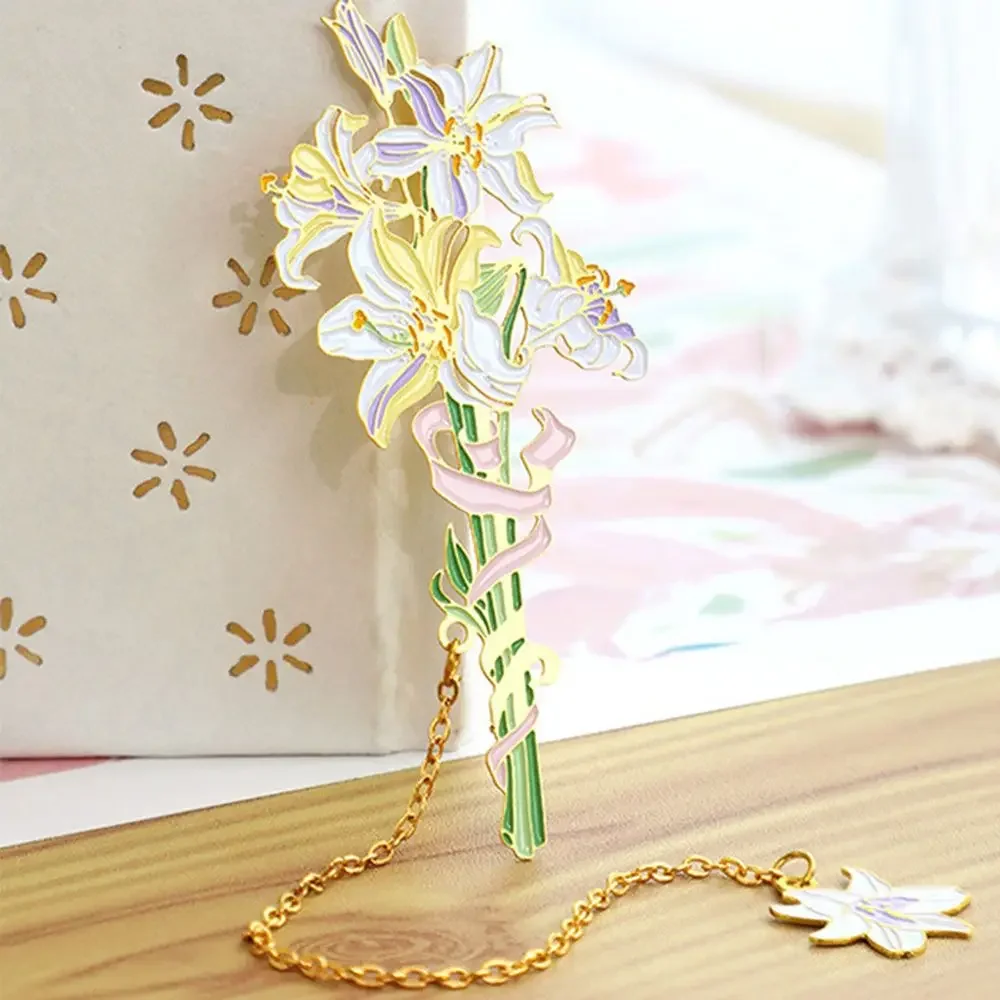 Flower Metal Bookmark metal bookmark,floral painting bookmark,bookmarks stationery supplies
