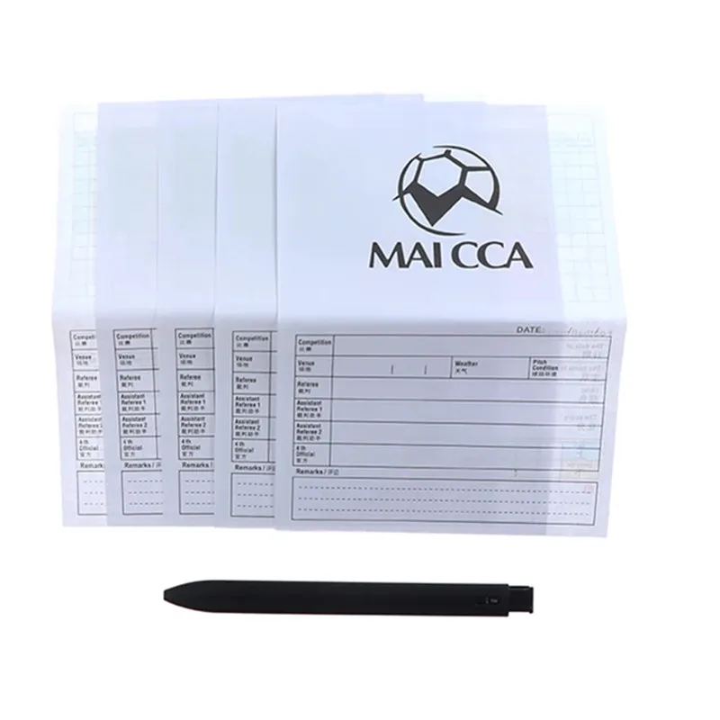 Soccer Referee Red Yellow Cards Football Red Card Yellow Card Tool Leather Case Ballpoint Pen Soccer Equipment For Soccer