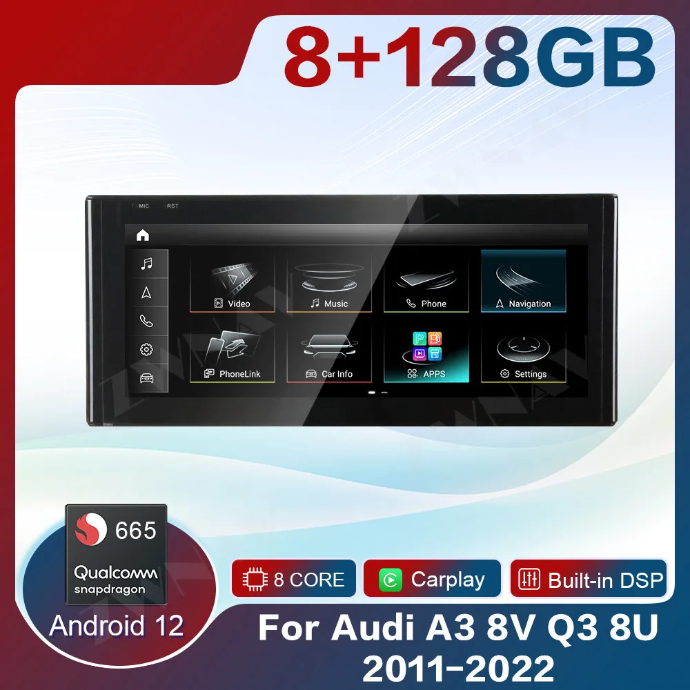 

Stereo Radio For Audi A3 8V 8U Q3 2011-2022 12.3" Touch Screen Android 12.0 Auto Wireless CarPlay Multimedia GPS Navi Head Unit