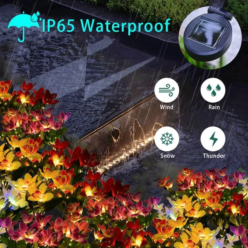 Solar LED Orchid Lights landscape Lamp Outdoor Waterproof Lawn Lamp for Villa Aisle Corridor Garden Holiday Christmas Decoration 4