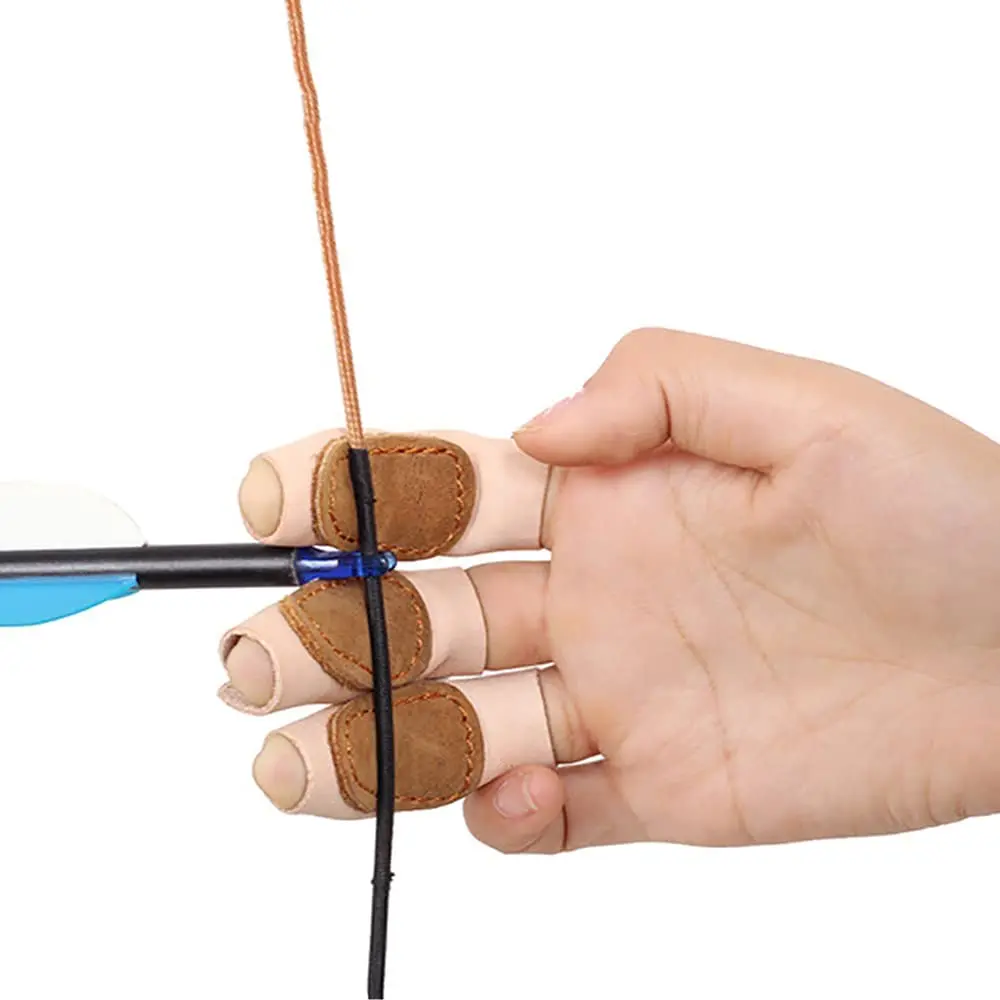 ArcheryFingerGuardFingerTabProtectionRightLeftHandThumbRing
