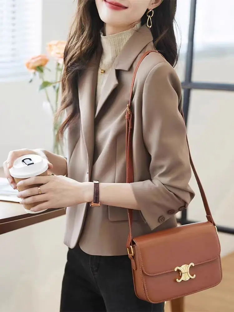 Luxury Women Blazer Tailored Jackets Black Suit Long Sleeve Buttons Spring Autumn Coats Office Ladies Clothing Blouse High-end