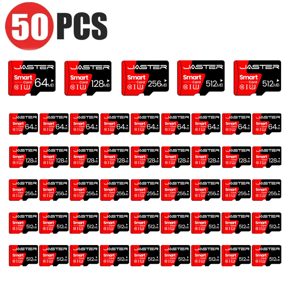 50PCS TF 카드 블랙 SD 카드 512MB 메모리 플래시 드라이브 256MB ..