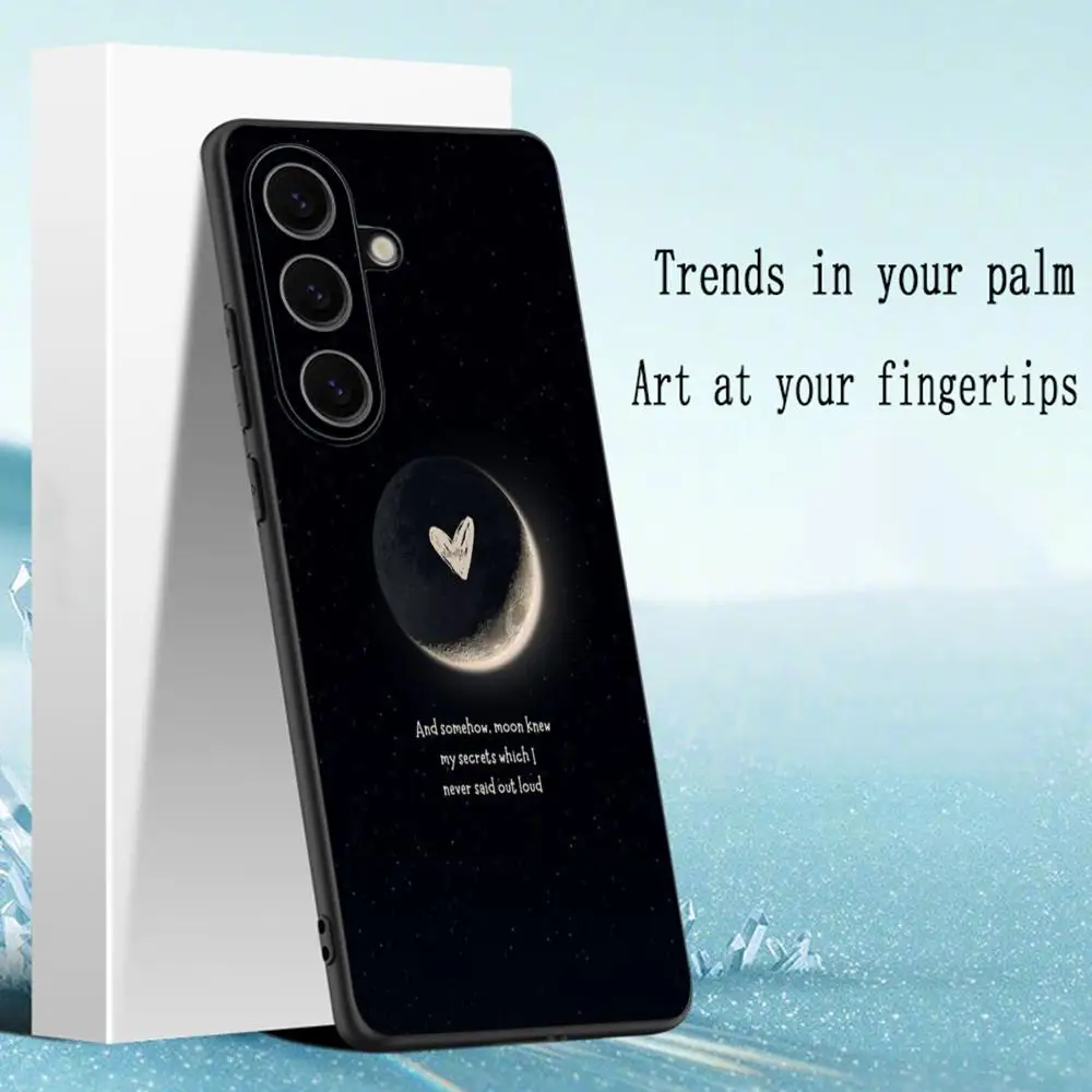 Moon Cool Design Soft Black Phone Case
