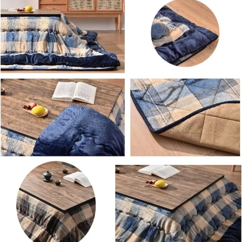 Japanese Kotatsu Table 4pcs Set &ndash; Heating Table, Quilt, Carpet &Heater for a Cozy Winter Coffee Table Household Heating