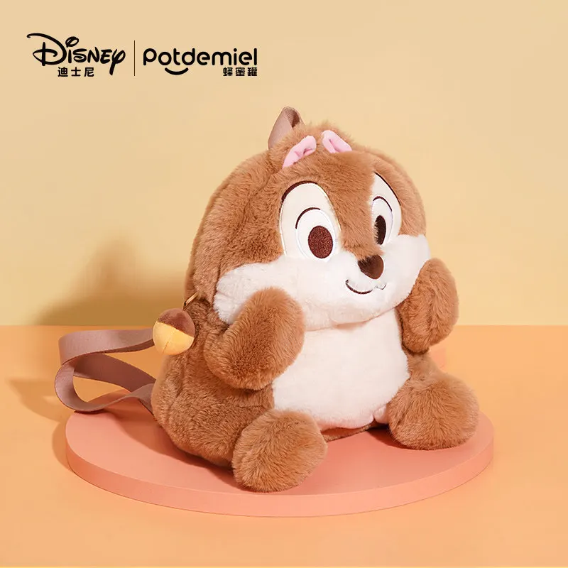 오리지널 디즈니 휴일 선물 딸기곰 백팩 스티치 플러시 인형 더블 백팩 여자친구 생일 귀여운 선물