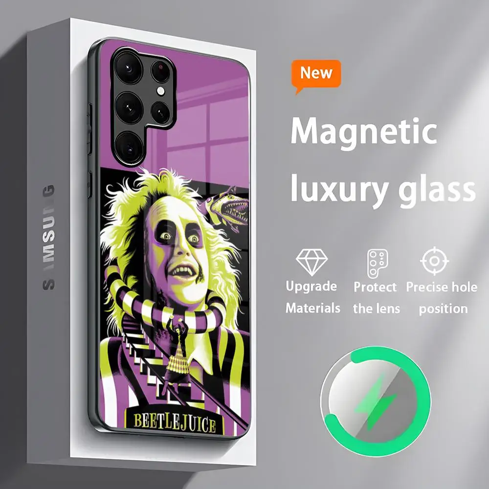 thumbnail image 1 of Funda de teléfono B-Beetlejuice 2 para Samsung S 25 S24 S23 S22 S21 S20 Plus Ultra Note20 Funda de teléfono magnética de vidrio, 1 of 5