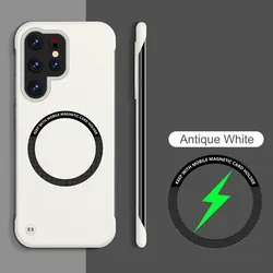 Ultra Thin Magnetic Frameless Wireless Charging Phone Case - Samsung Galaxy S24 (Antique White)
