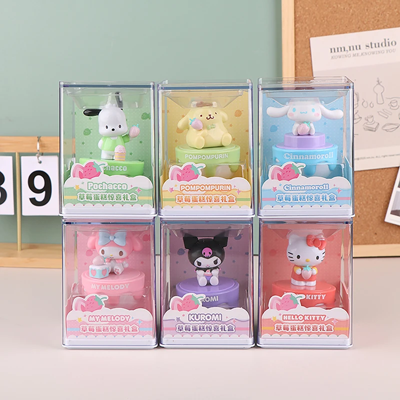 

Sanrio Фигурки игрушки Hello Kitty My Melody Kuromi мультяшная серия аниме Модели украшения коллекционные игрушки для детей подарочная коробка на день рождения