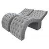 S-shaped Eyelash Tattoo Bed  Facial Care Massage Bed  Curved Leather Velvet Buckle Design  Beauty Salon 6