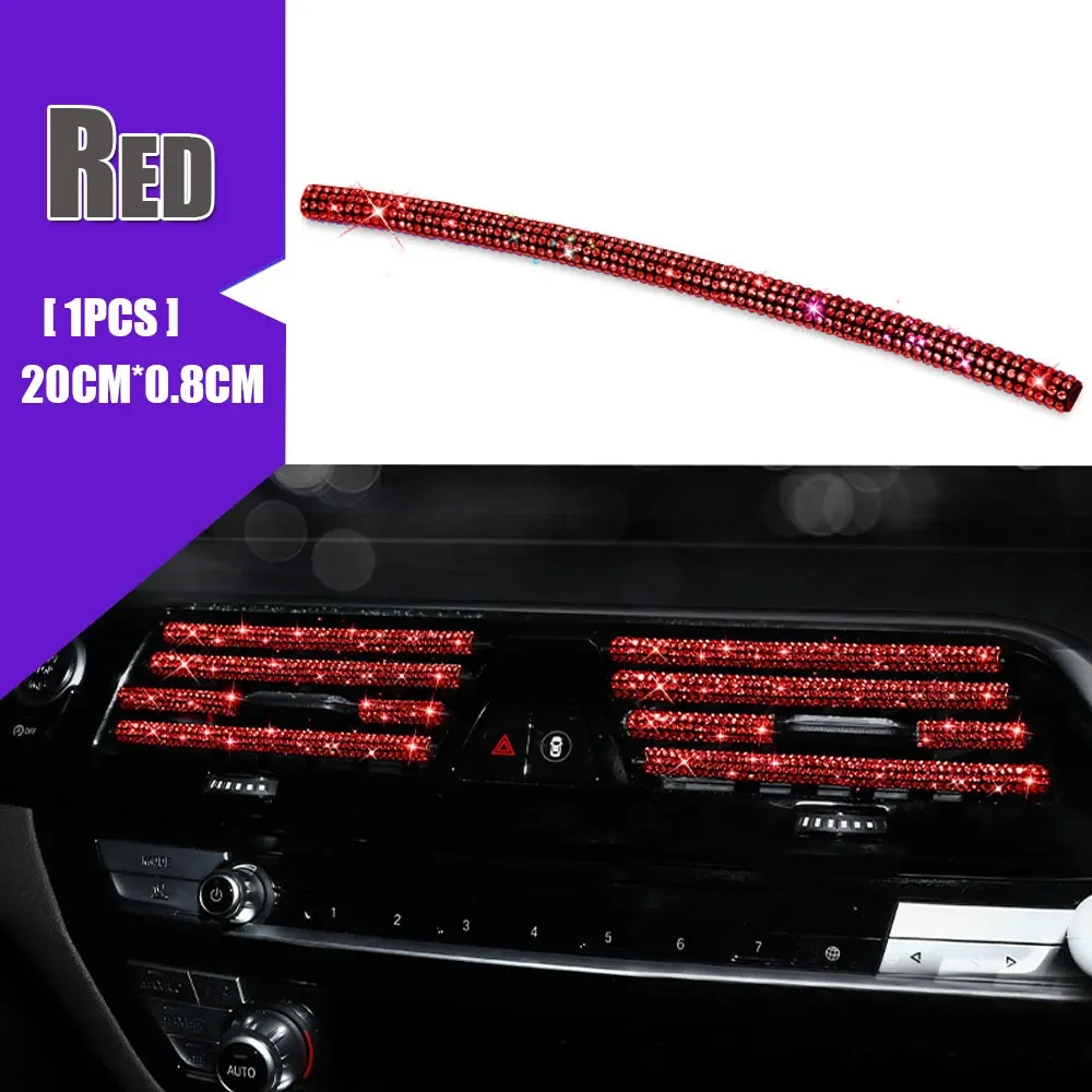 

1pc Diamond Car Air Conditioner Outlet Decorative Strips U Shape Clip Rhinestones Grille Sticker Auto Interior Accessories