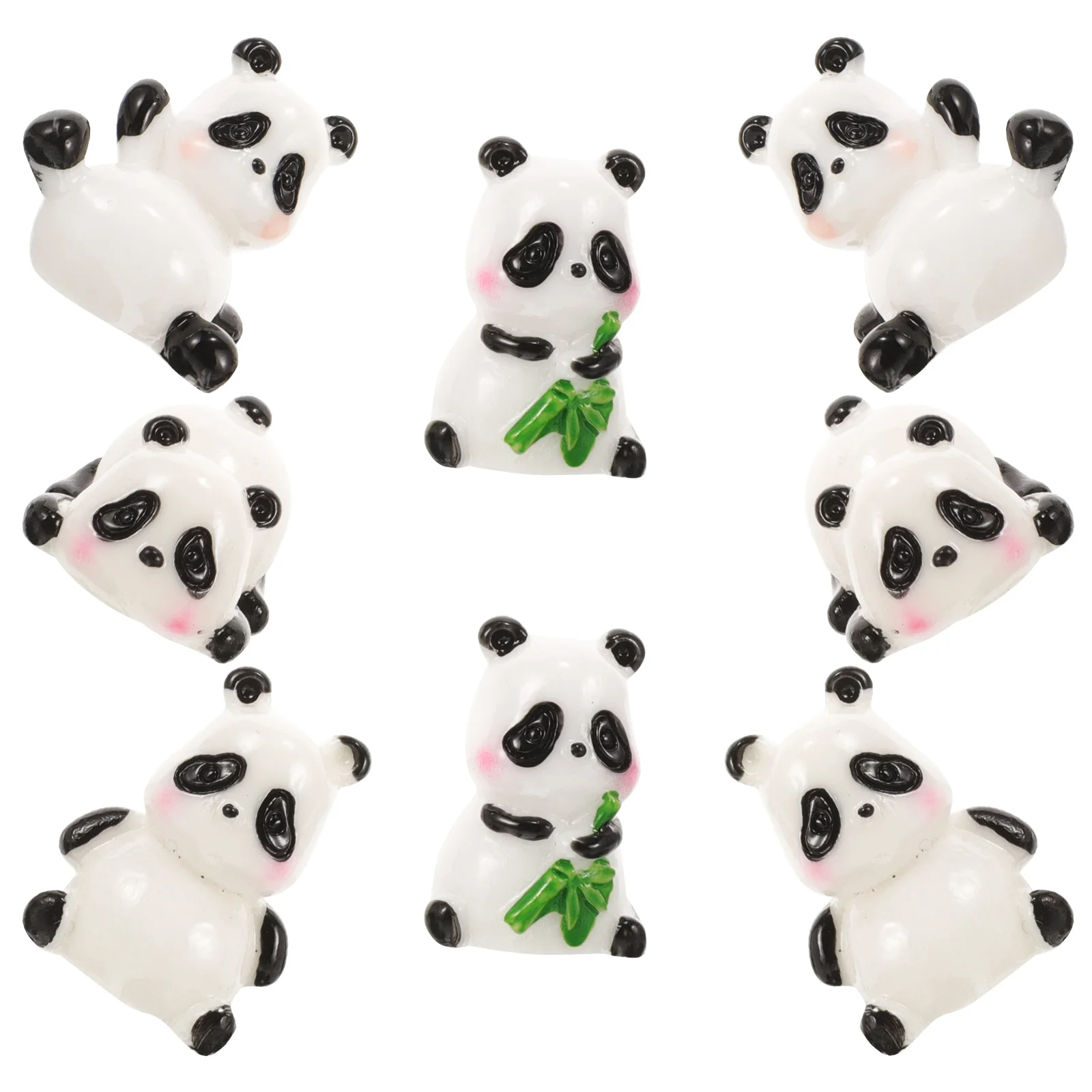 

8 Pcs Tabletop Panda Statue Desktop Decoration Mini Ornament Baby Toy Model Decorations for Birthday Chinese Style Toys