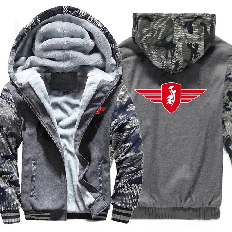 Winter Zundapp Motorcycle Hoodies Zipper Thick Unisex Zundapp Sweatshirt Man Warm Coat Fleece Streetwear Jacket 6