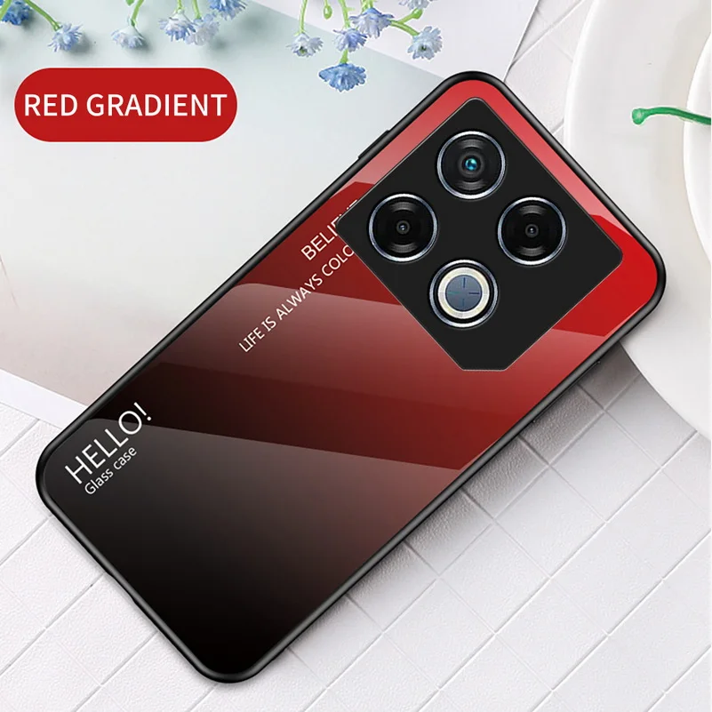 Glossy Gradient Tempered Glass Protective Phone Case