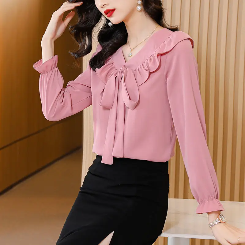 Spring Ruffles Women Blouse | Clothing Blouse Ruffles | Flare Sleeve  Fashion Blouses - Women Blouse - Aliexpress