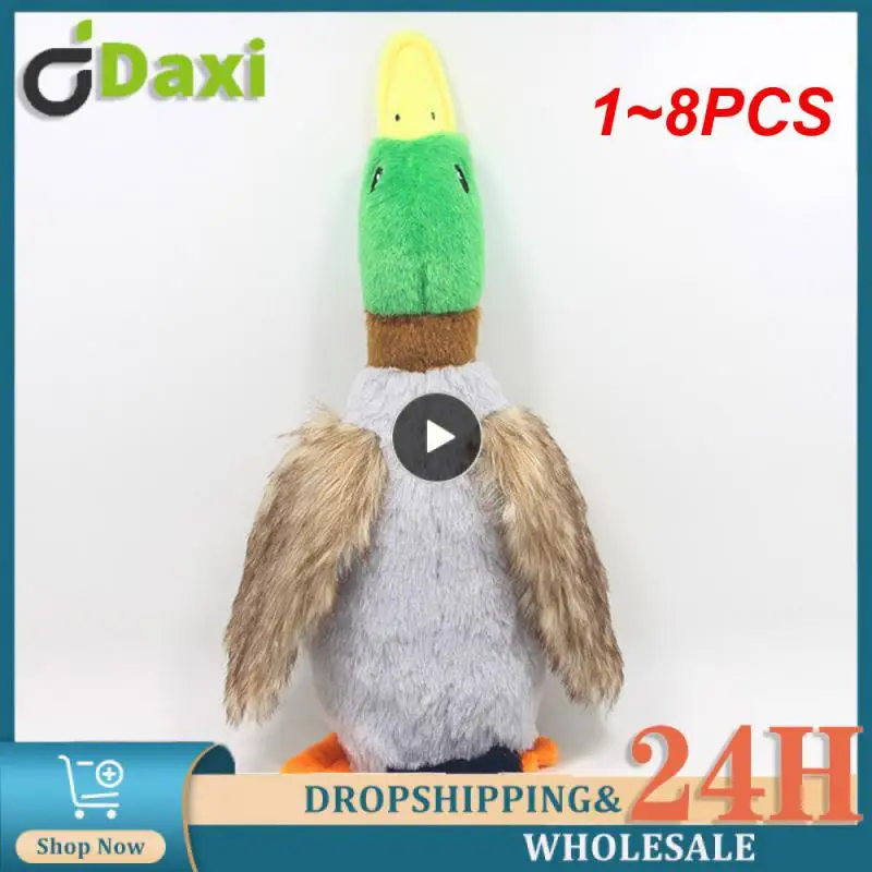 

1~8PCS Dog Chew Toys Cute Plush Duck Sound Toy Stuffed Squeaky Animal Squeak Dog Toy Cleaning Tooth Dog Chew Rope Toys