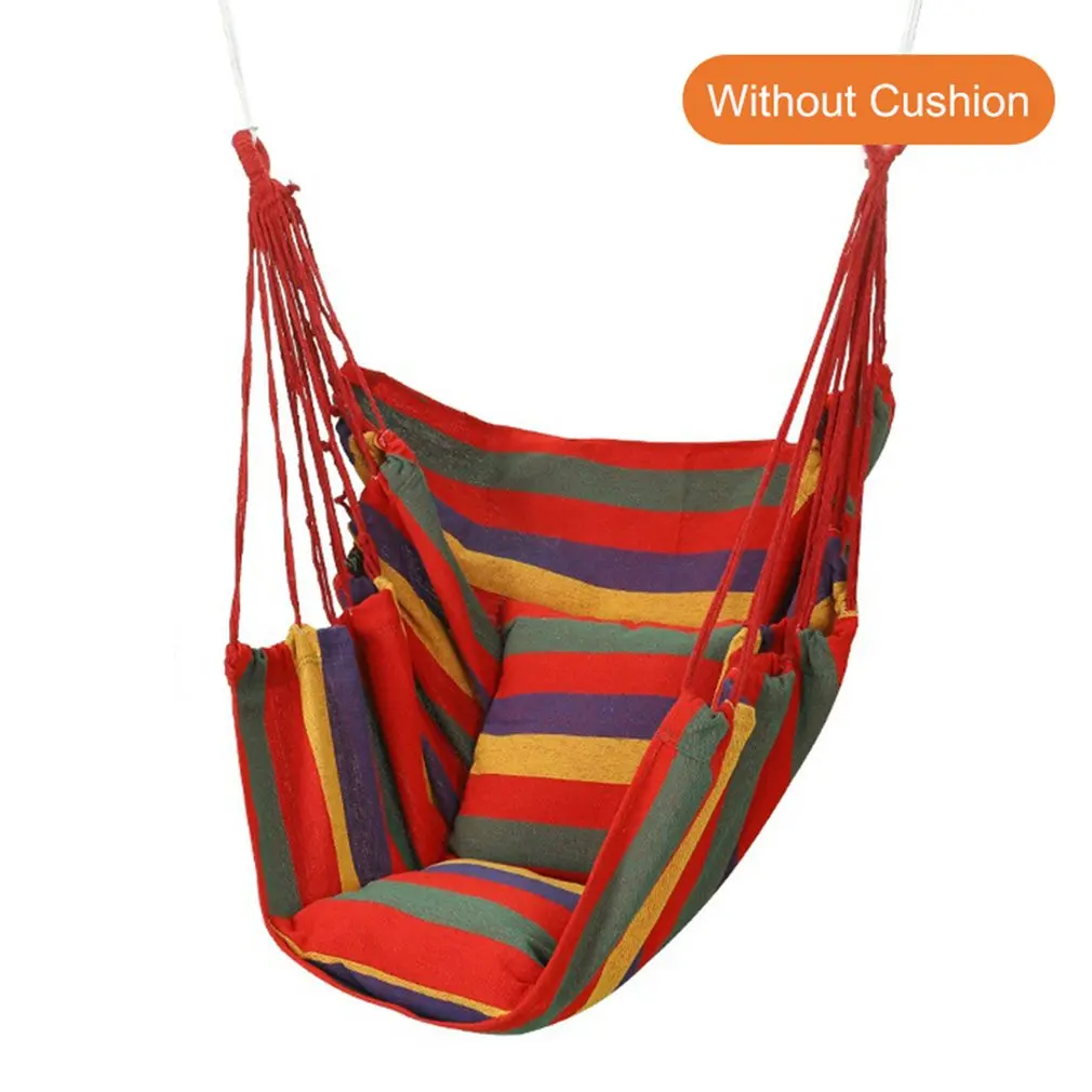 130*100cm Canvas Hanging Hammock Chair Hanging Rope Swing Bed 200KG Load Bearing For Outdoor Garden Porch Beach Camping Travel camping hammock
