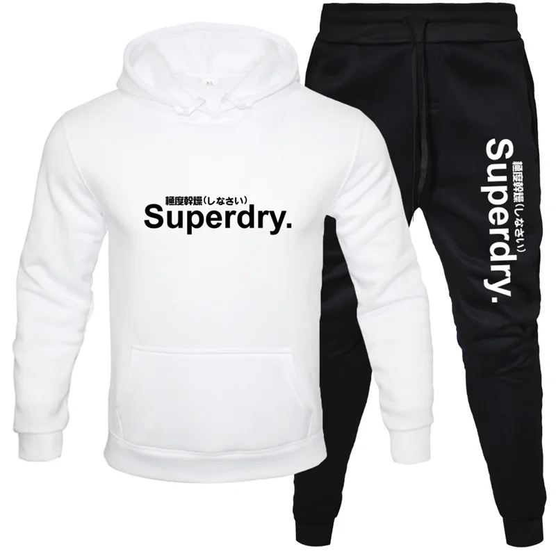 Men's Luxury Hoodie Sweatshirt Sweatpant for Male Hooded Tops Jogging Trousers Suit Casual Streetwear Tracksuit 4