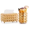 Crystal Tissue Box Nordic Fashionable Office Table Napkins Storage Box Bar Gold Diamond Holder Living Room Bedroom Decor Gift 5