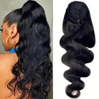 Extensions de cheveux humains à ondulations naturelles, 100% vrais cheveux humains brésiliens Remy, à clipser, pour femmes, couleur naturelle 1