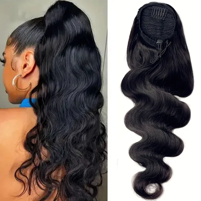 Extensions de cheveux humains à ondulations naturelles, 100% vrais cheveux humains brésiliens Remy, à clipser, pour femmes, couleur naturelle 1